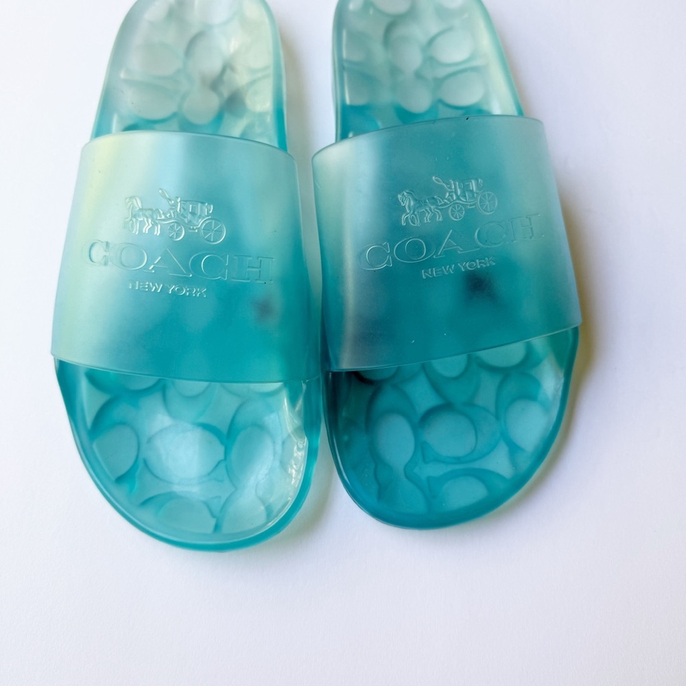 Coach New York Ulyssa Women's Size 8 Jelly Slides Blue #W3750 - Picture 4 of 5
